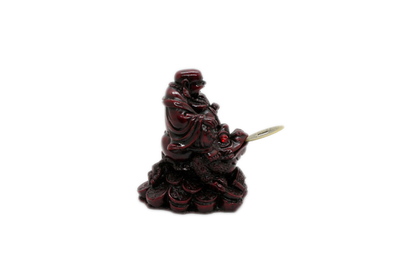 Small Red Resin Buddha on Toad